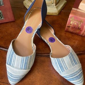 NWOB Tommy Hilfiger Classic Flats in Blue Denim Cloth and Leather 8.5